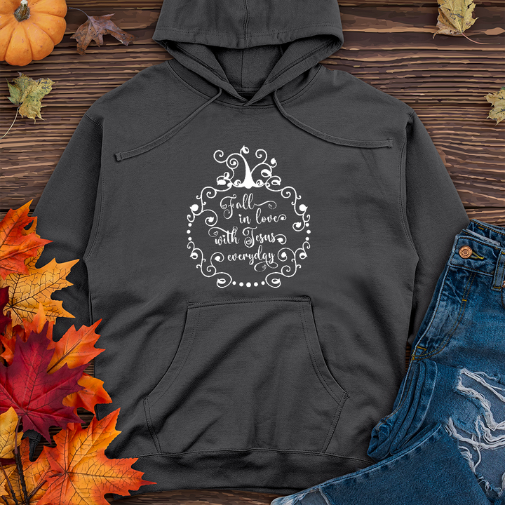 Fall in love with Jesus Midweight Hoodie