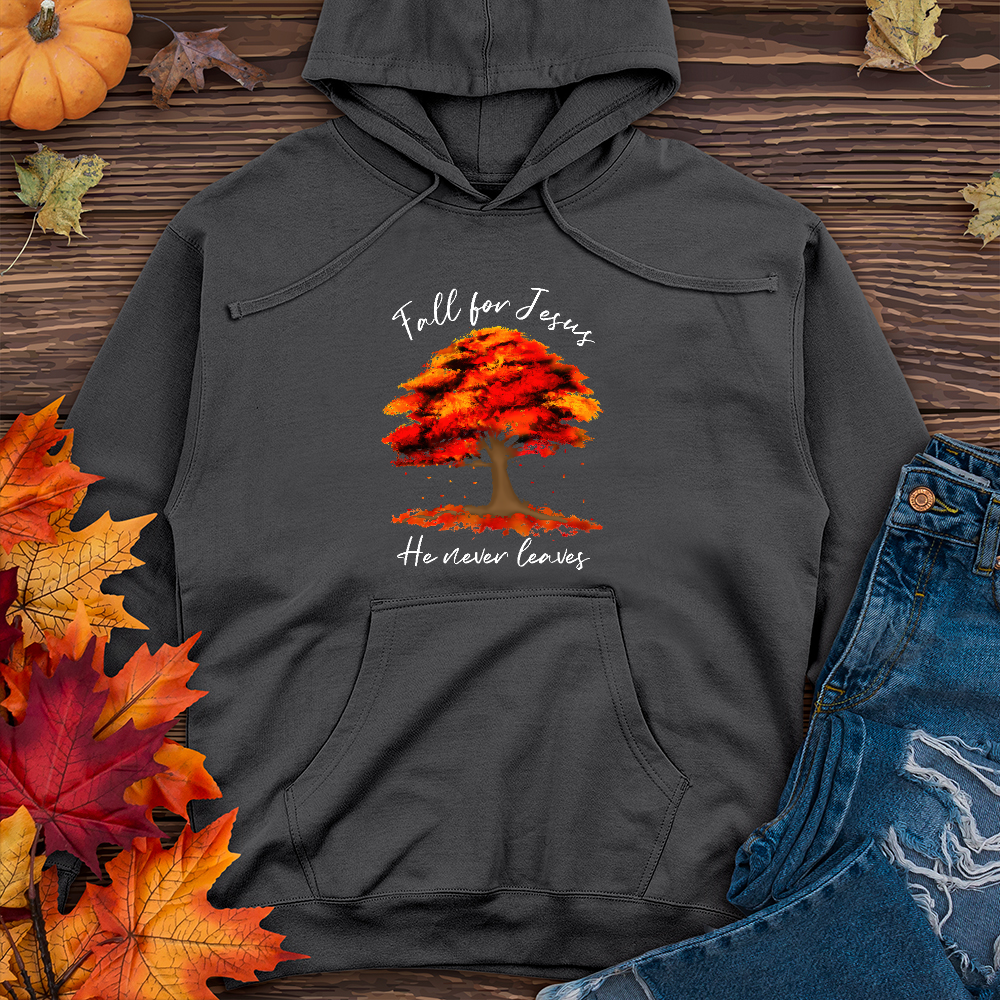 Watercolor Falling Leaves Midweight Hoodie