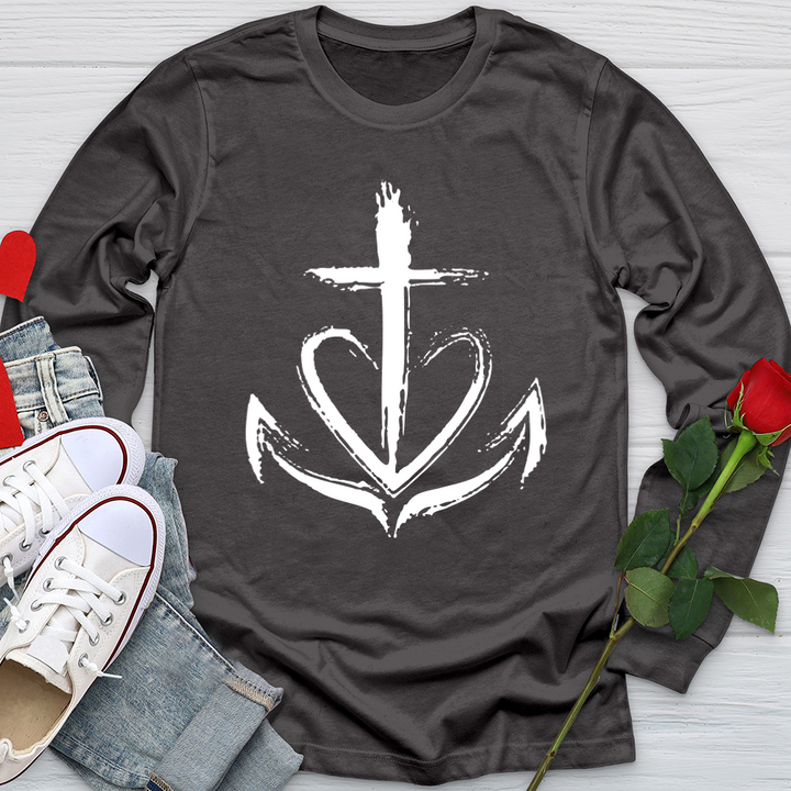 Faith is the anchor Softstyle Long Sleeve