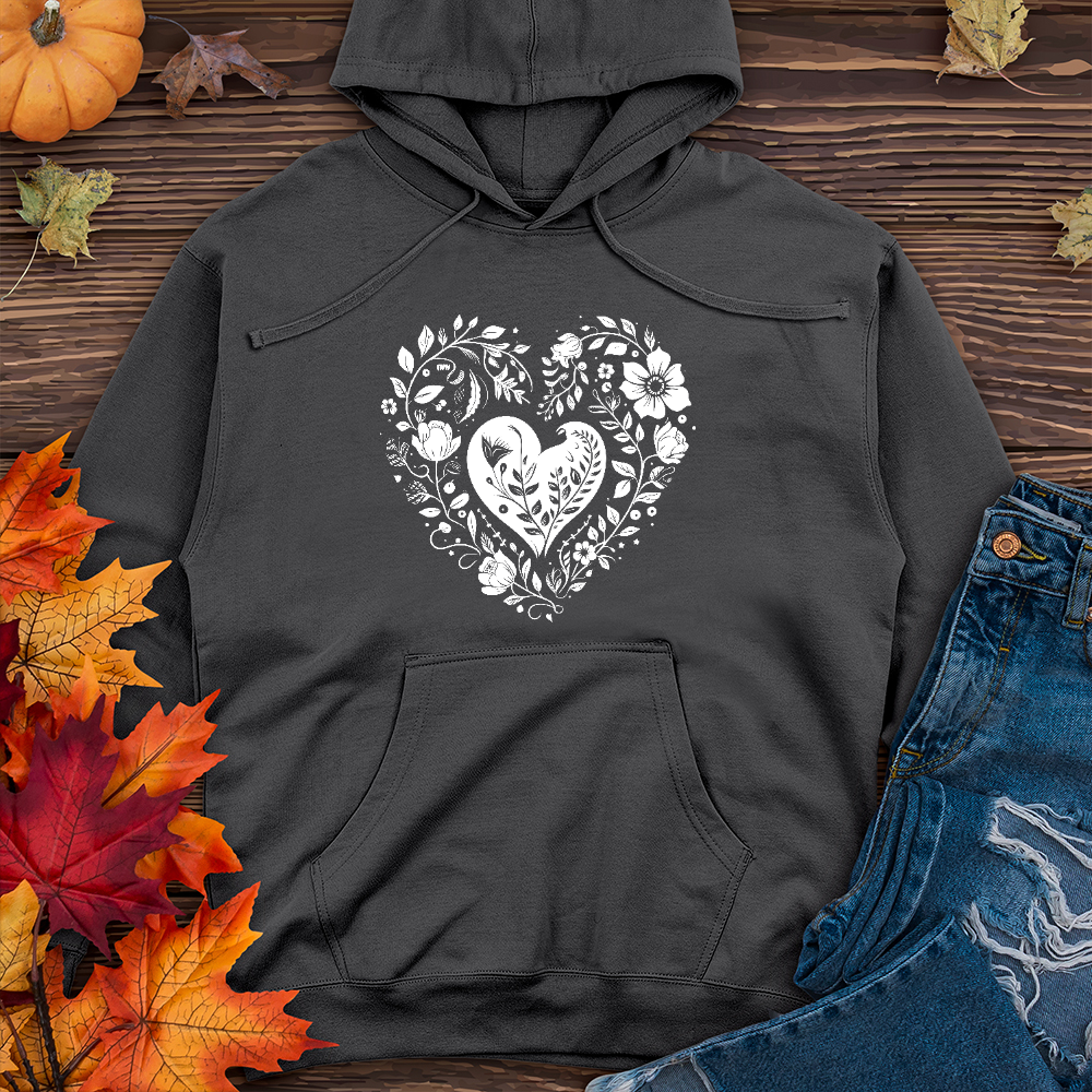 A simple floral heart 01 Midweight Hoodie