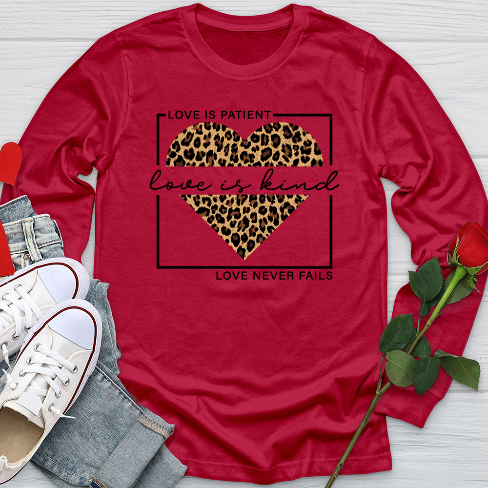 Love Leopard Heart Softstyle Long Sleeve