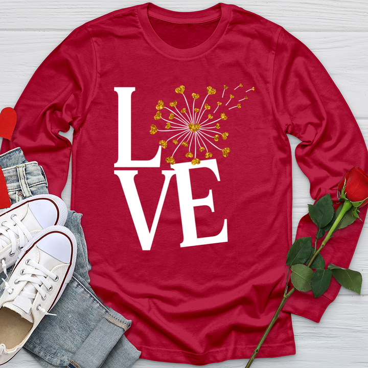 Love Gold Dandelion Hearts Softstyle Long Sleeve