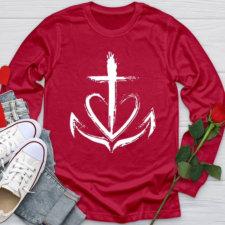 Faith is the anchor Softstyle Long Sleeve