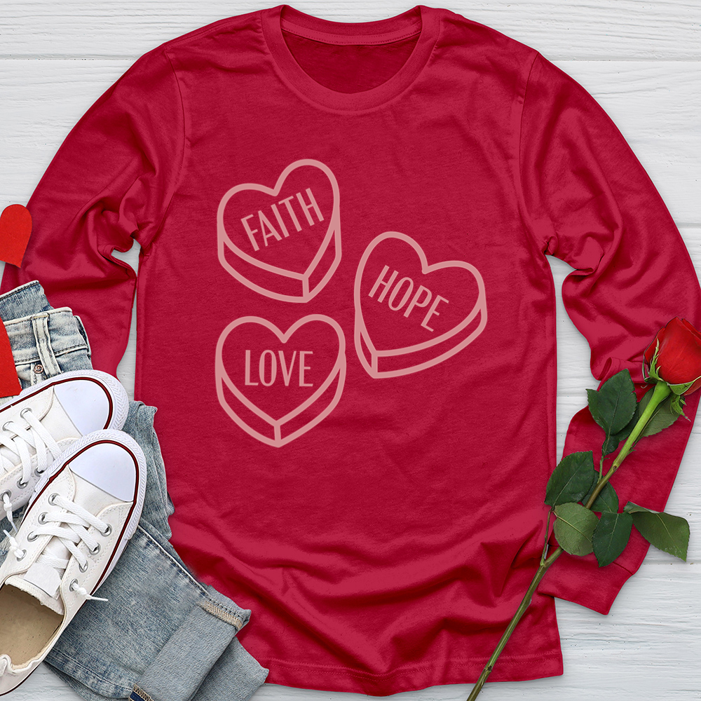 Faith Hope Love Candy Softstyle Long Sleeve