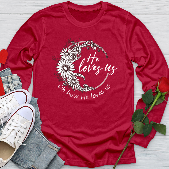 Oh How He Loves Us Softstyle Long Sleeve