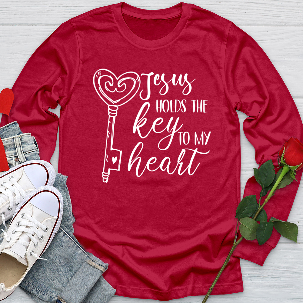 Jesus Holds The Key Softstyle Long Sleeve