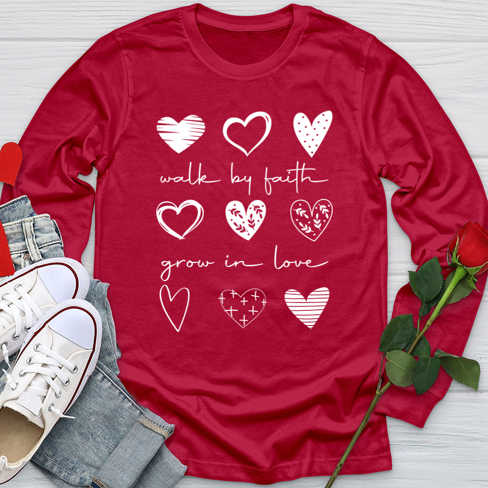 Walk By Faith Grow In Love Softstyle Long Sleeve