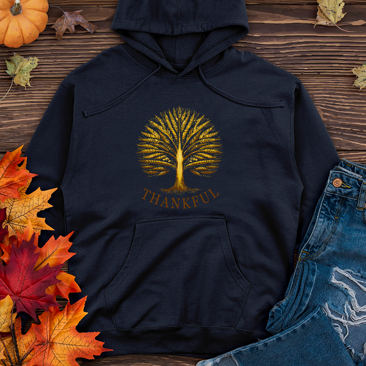 Vintage Harvest Festival Fall Themes Tree Midweight Hooded Sweatshirt