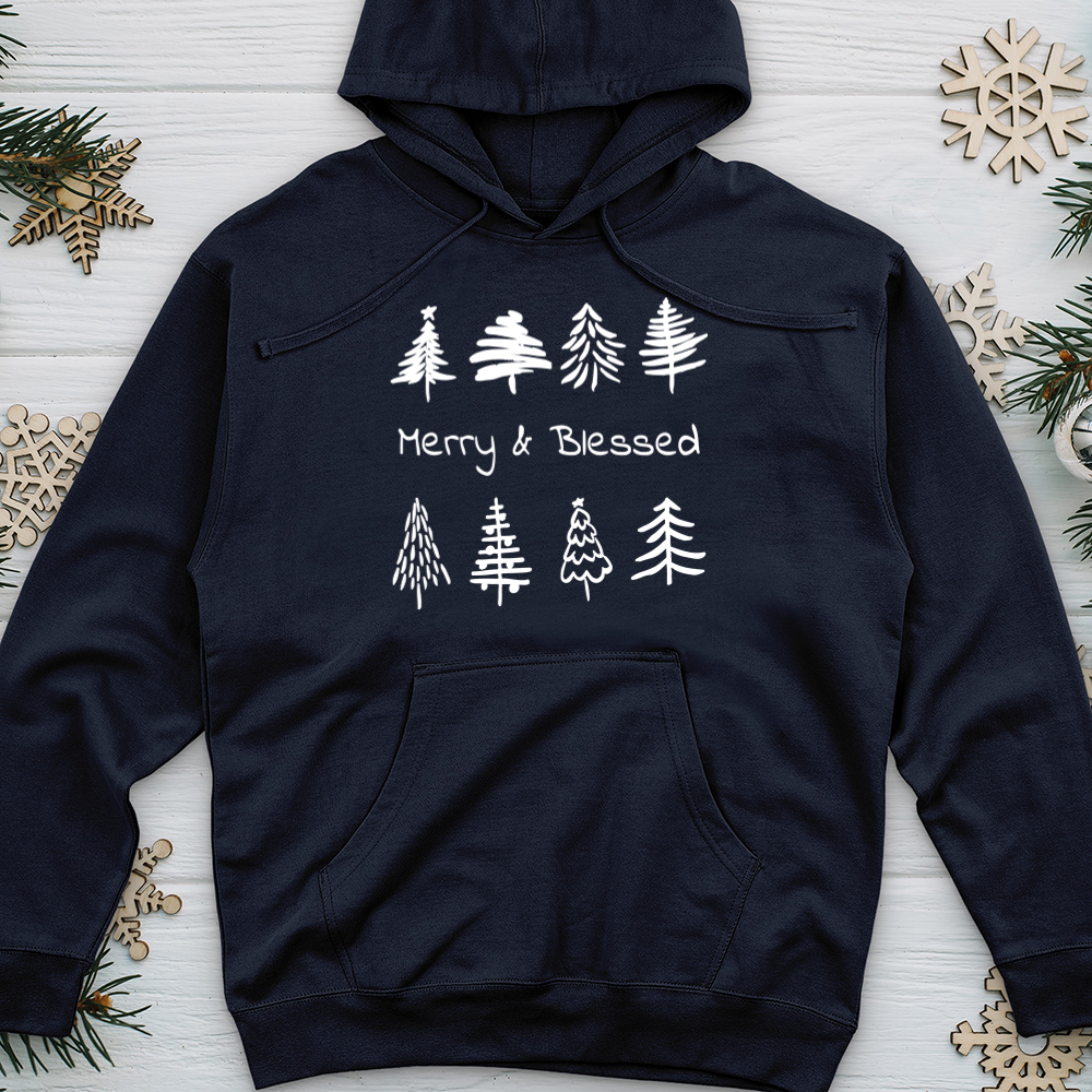 Merry & Blessed Tree Farm Midweight Hooded Sweatshirt