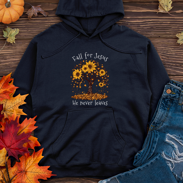 Sunflower Tree Falling Leaves Midweight Hoodie