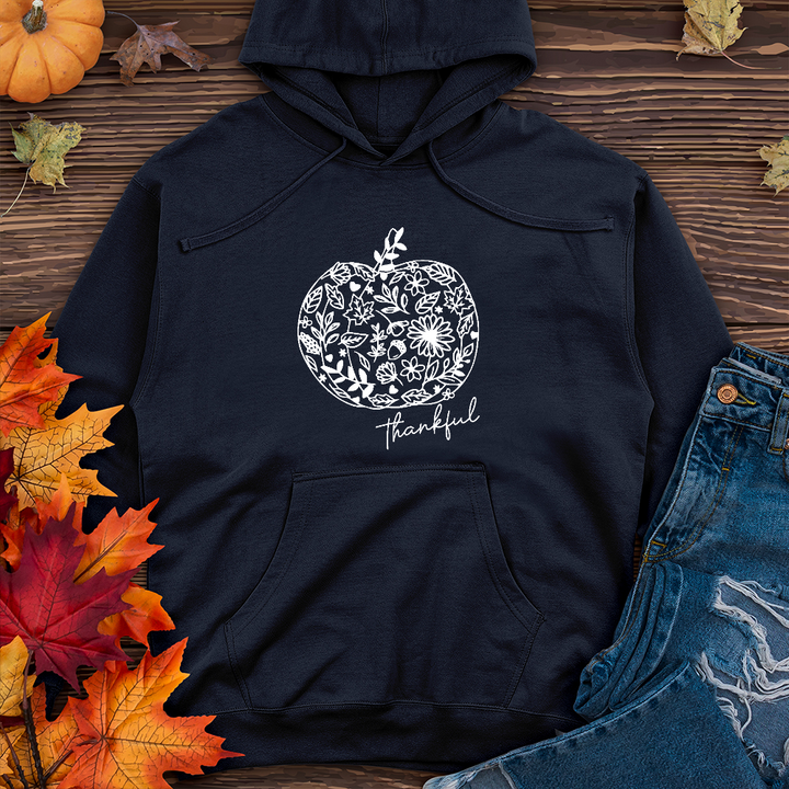 Thankful Flower Pumpkin Midweight Hoodie