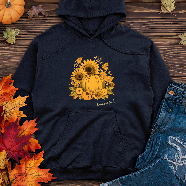 Vintage Sunflower Harvest Icons Midweight Hooded Sweatshirt