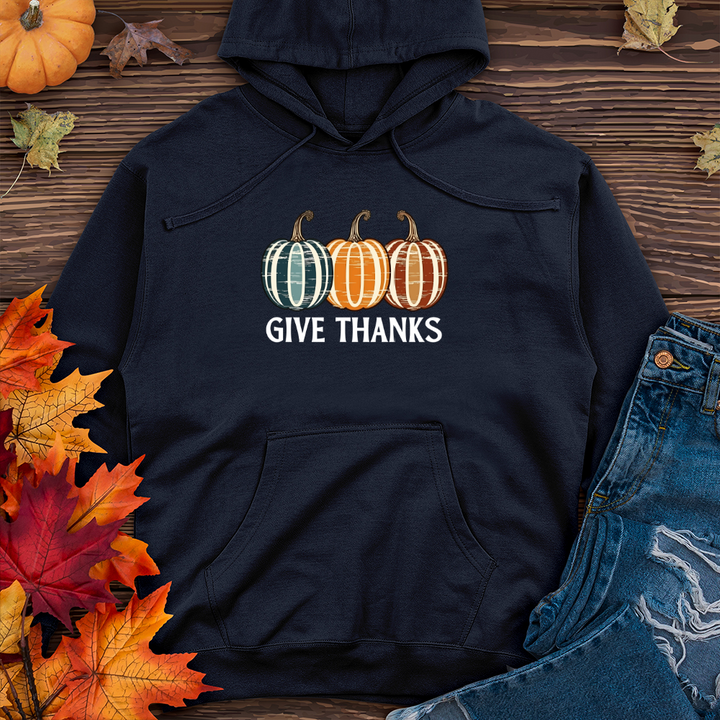 Retro Pumpkin Trio Midweight Hooded Sweatshirt