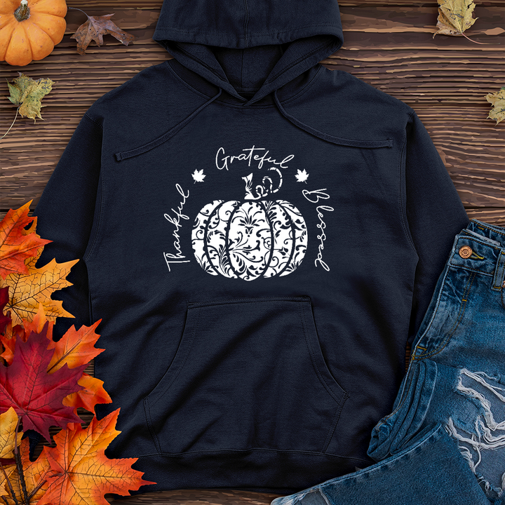 TGB White Floral Pumpkin Midweight Hoodie