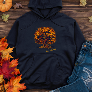 Thankful Batik Autumn Tree Midweight Hooded Sweatshirt