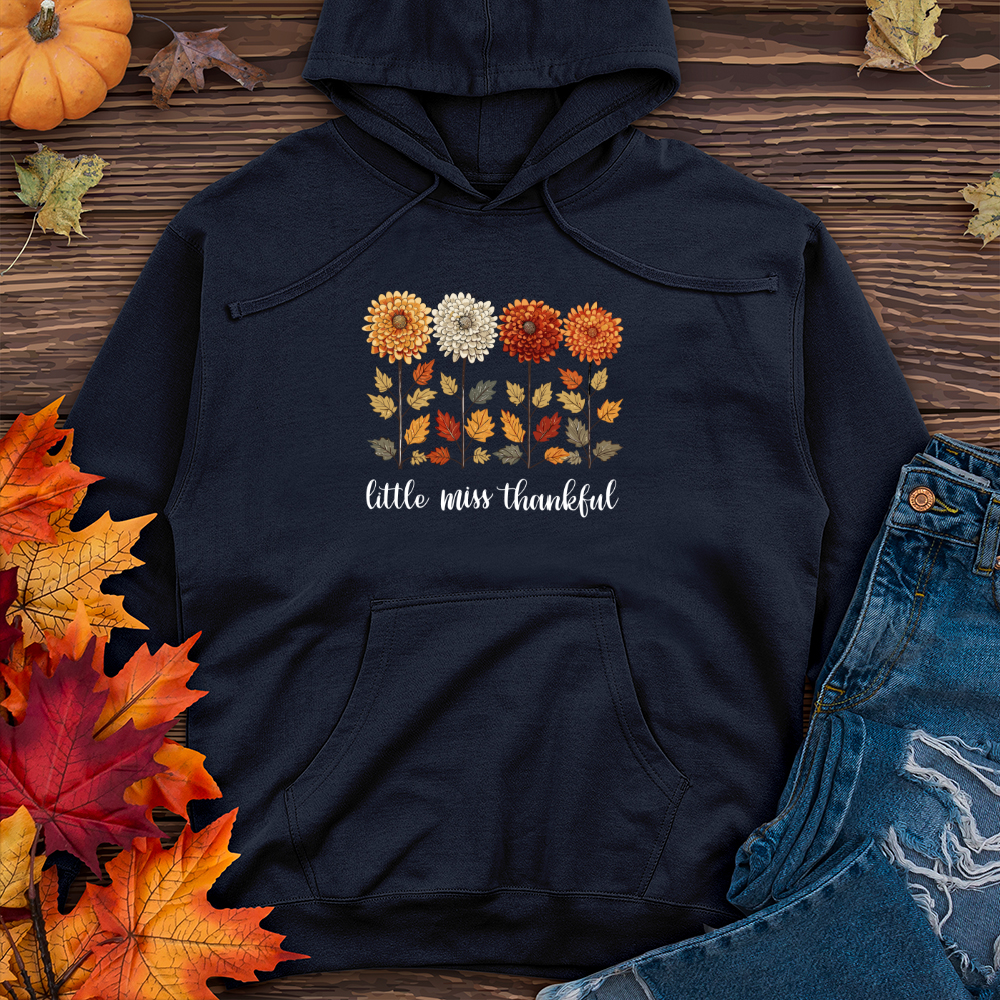 Vintage Playful Autumn Floral Trio Midweight Hooded Sweatshirt