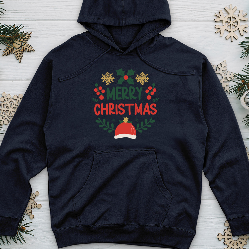 Merry Christmas Midweight Hooded Sweatshirt