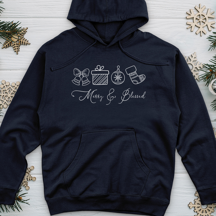 Merry Blessed Stockings Midweight Hooded Sweatshirt