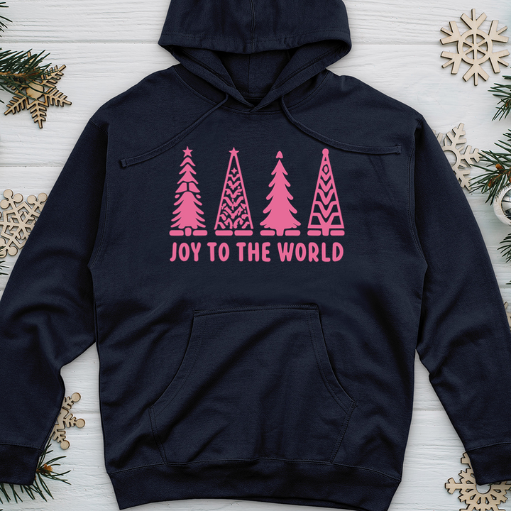 Joy Pink Trees Midweight Hooded Sweatshirt