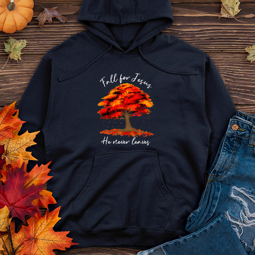 Watercolor Falling Leaves Midweight Hoodie