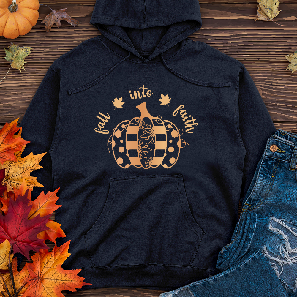 Fall into faith spotted pumpkin Midweight Hoodie