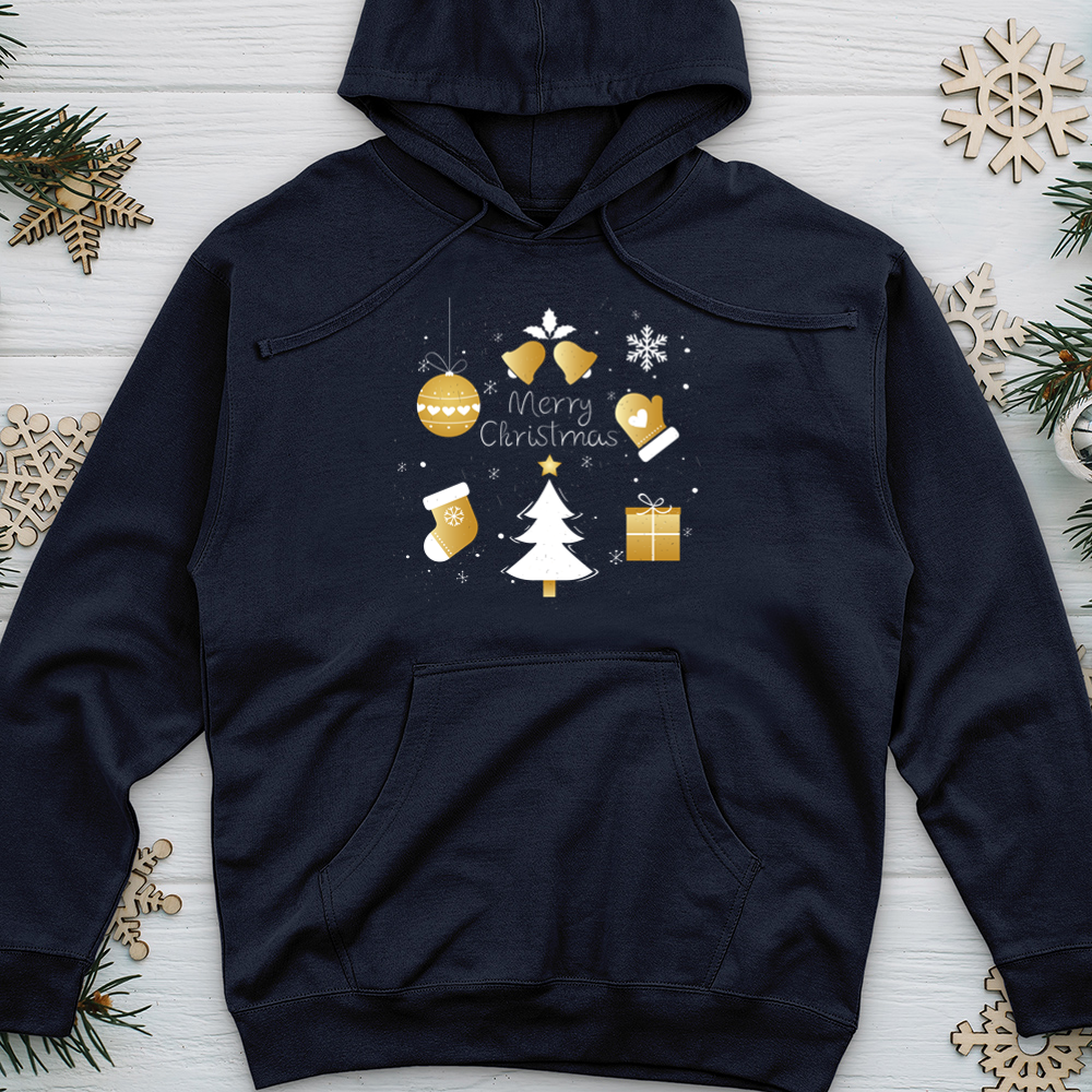 Golden Christmas Midweight Hooded Sweatshirt