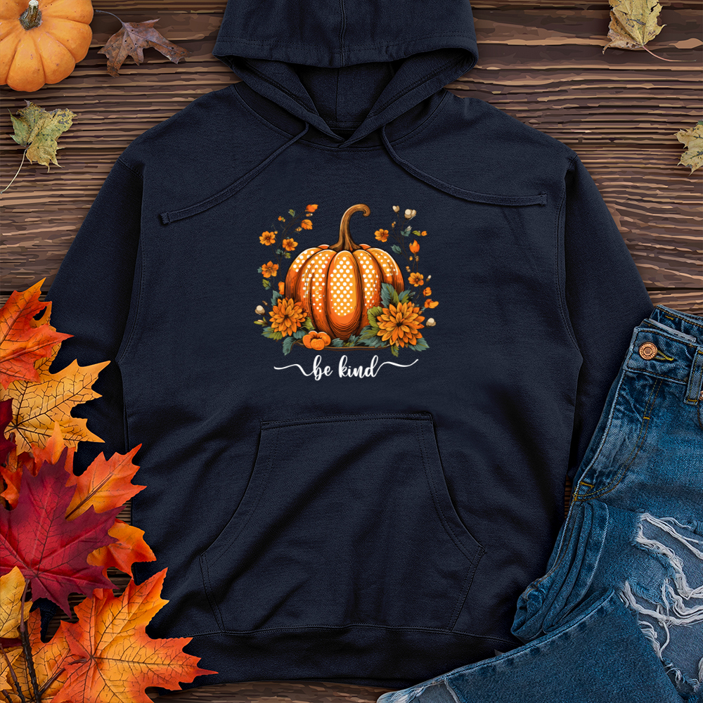 Polka Dot Pumpkin Blessings Midweight Hooded Sweatshirt