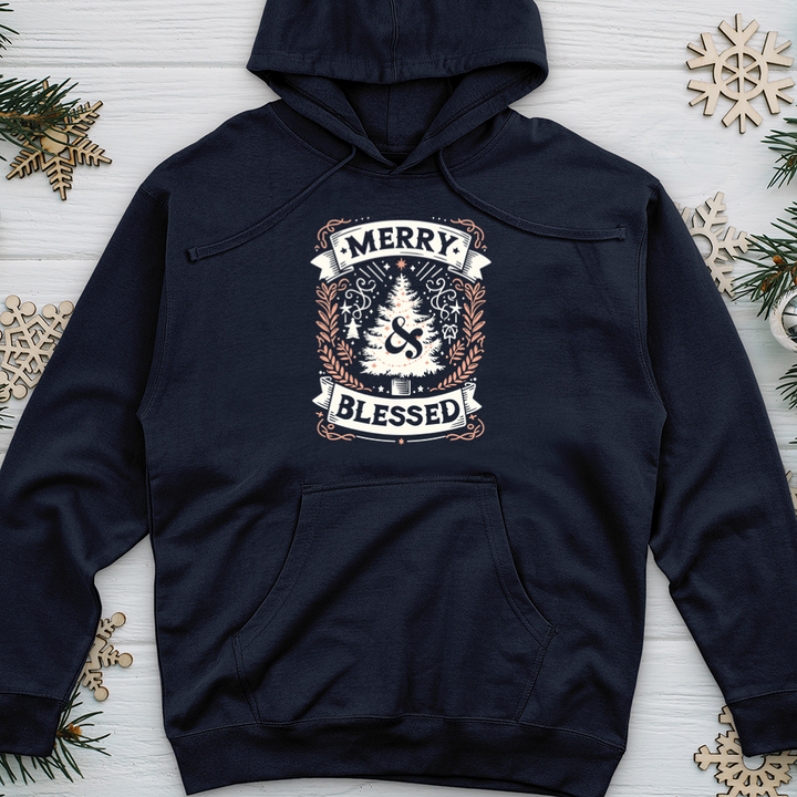 Merry & Blessed Midweight Hooded Sweatshirt