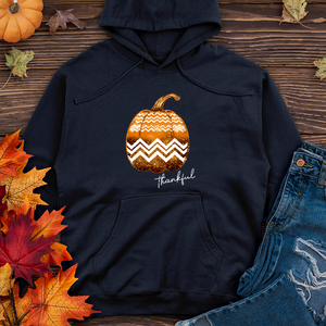 Thankful Gold Glitter Pumpkin Midweight Hoodie