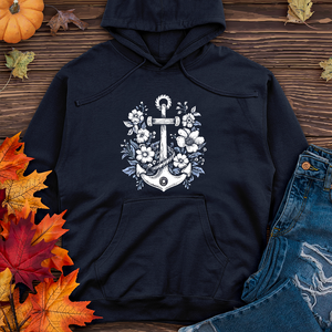 Anchor with flower Midweight Hoodie