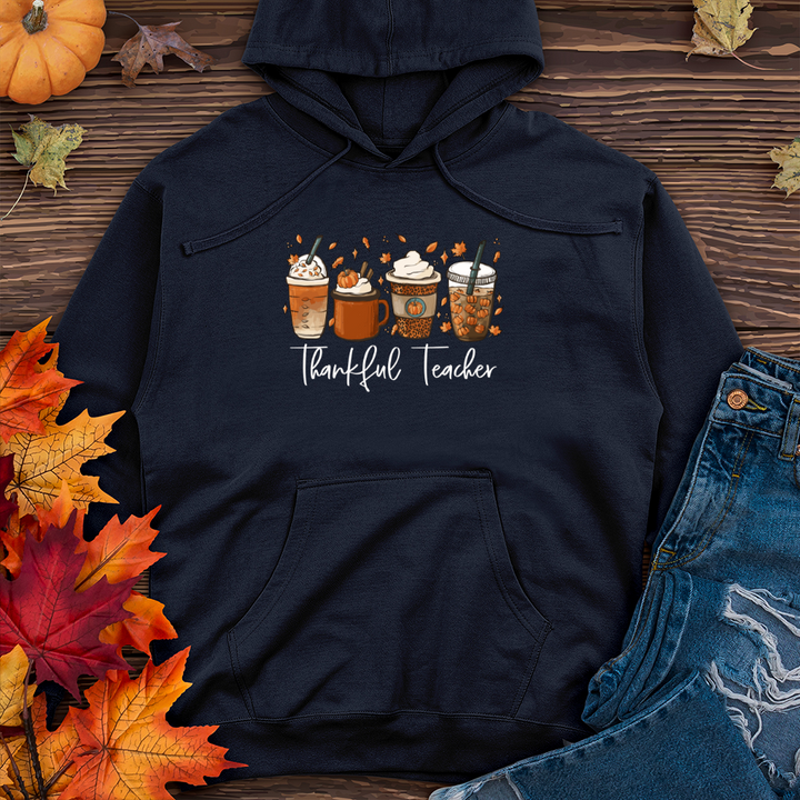 Thankful Teacher Midweight Hooded Sweatshirt