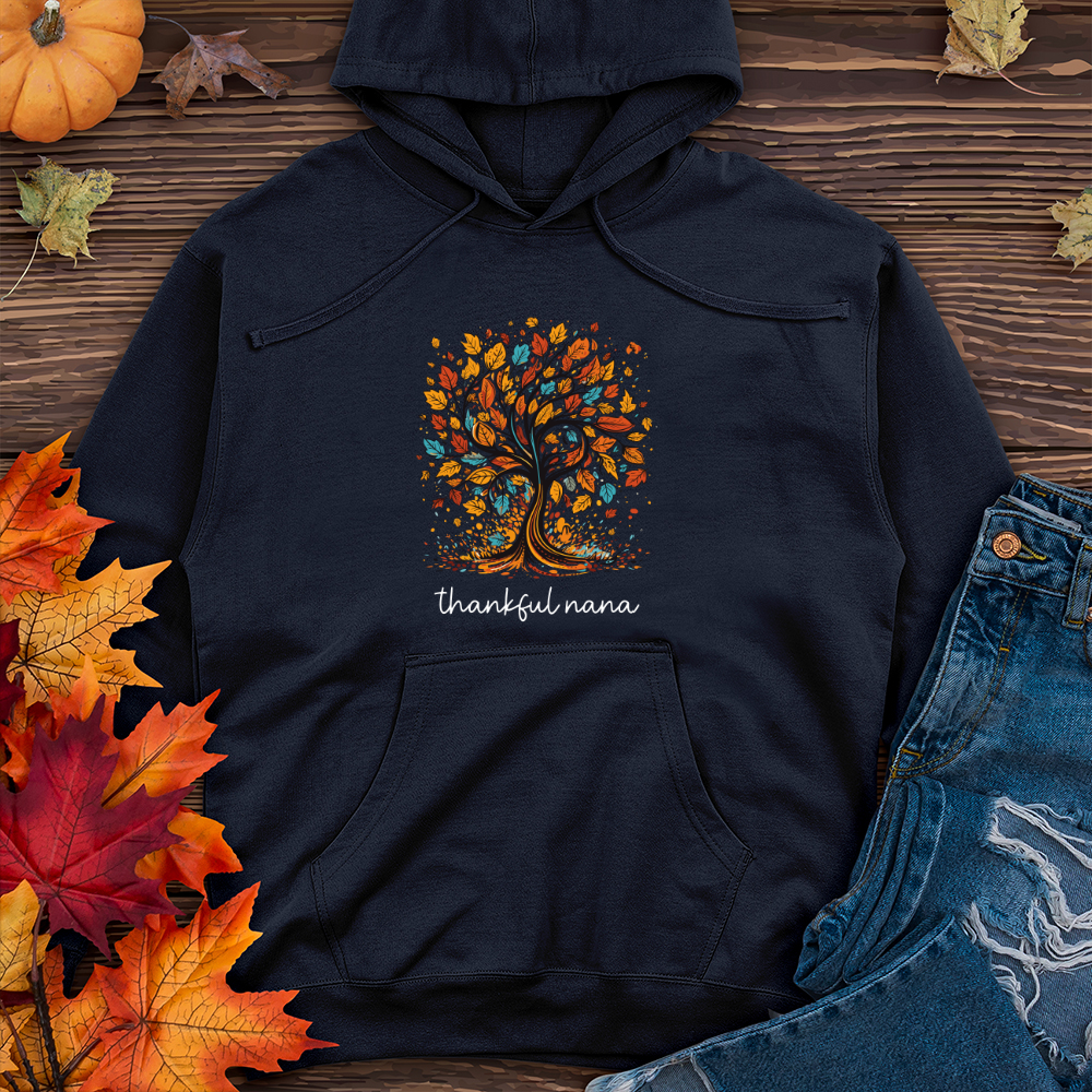 Vintage Paisley Fall Tree Midweight Hooded Sweatshirt