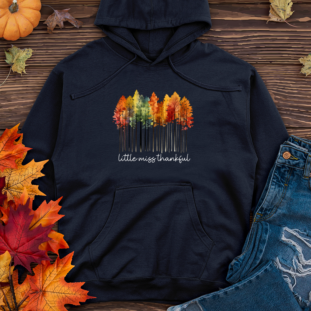 Retro Watercolor Forest Trio-01 Midweight Hooded Sweatshirt