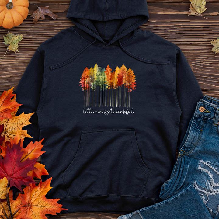 Retro Watercolor Forest Trio-01 Midweight Hooded Sweatshirt