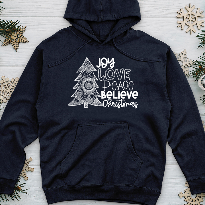 Joy Love Peace Midweight Hooded Sweatshirt