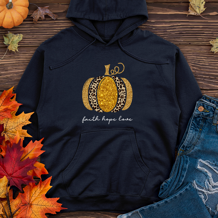 Faith Hope Love Leopard Pumpkin Midweight Hoodie