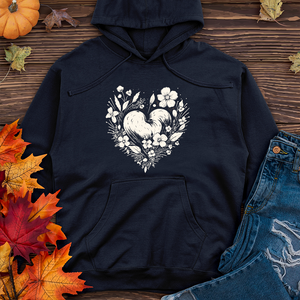 A simple heart with flowers Midweight Hoodie