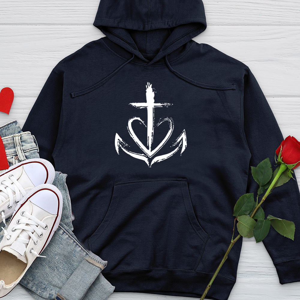 Faith is the anchor Midweight Hooded Sweatshirt