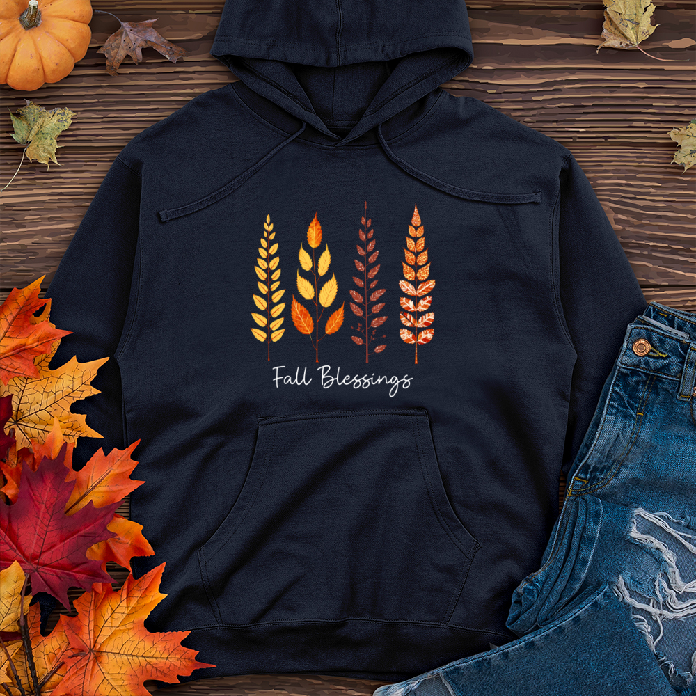 Retro Fall Foliage Icon Trio 01 Midweight Hooded Sweatshirt