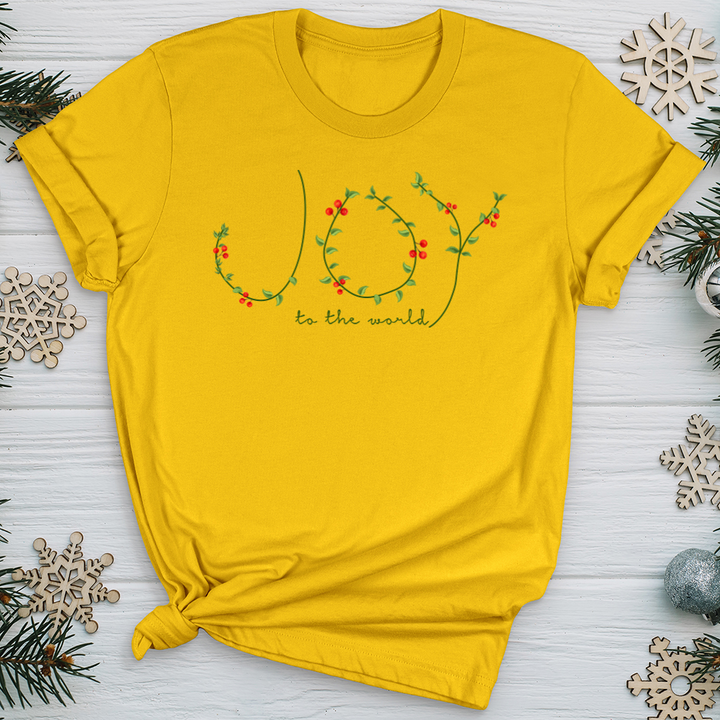 Joy To the World Wreath Letters Softstyle Tee