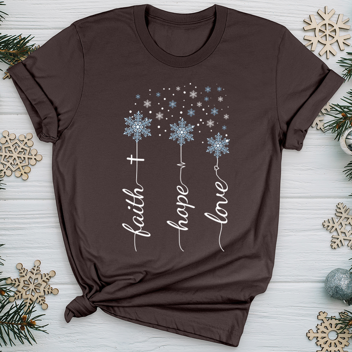 Faith Hope Love Snowflakes Softstyle Tee