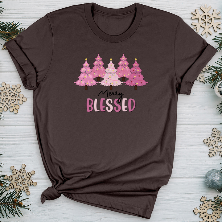 Merry Blessed Pink Tree Farm Softstyle Tee