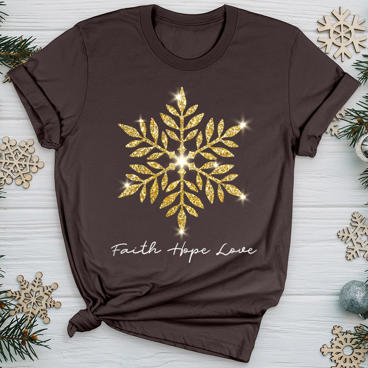 Gold Snowflake Shimmer Softstyle Tee