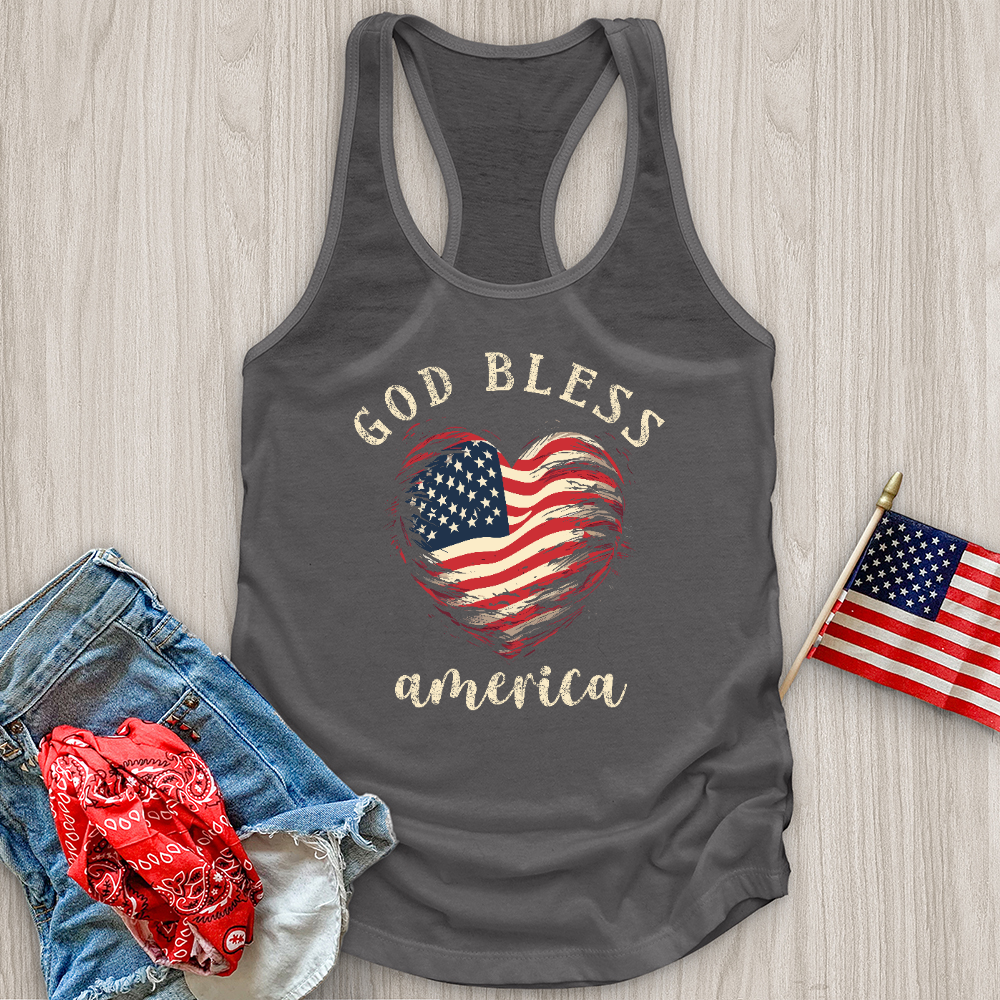 God Bless Waving Flag Tank Top