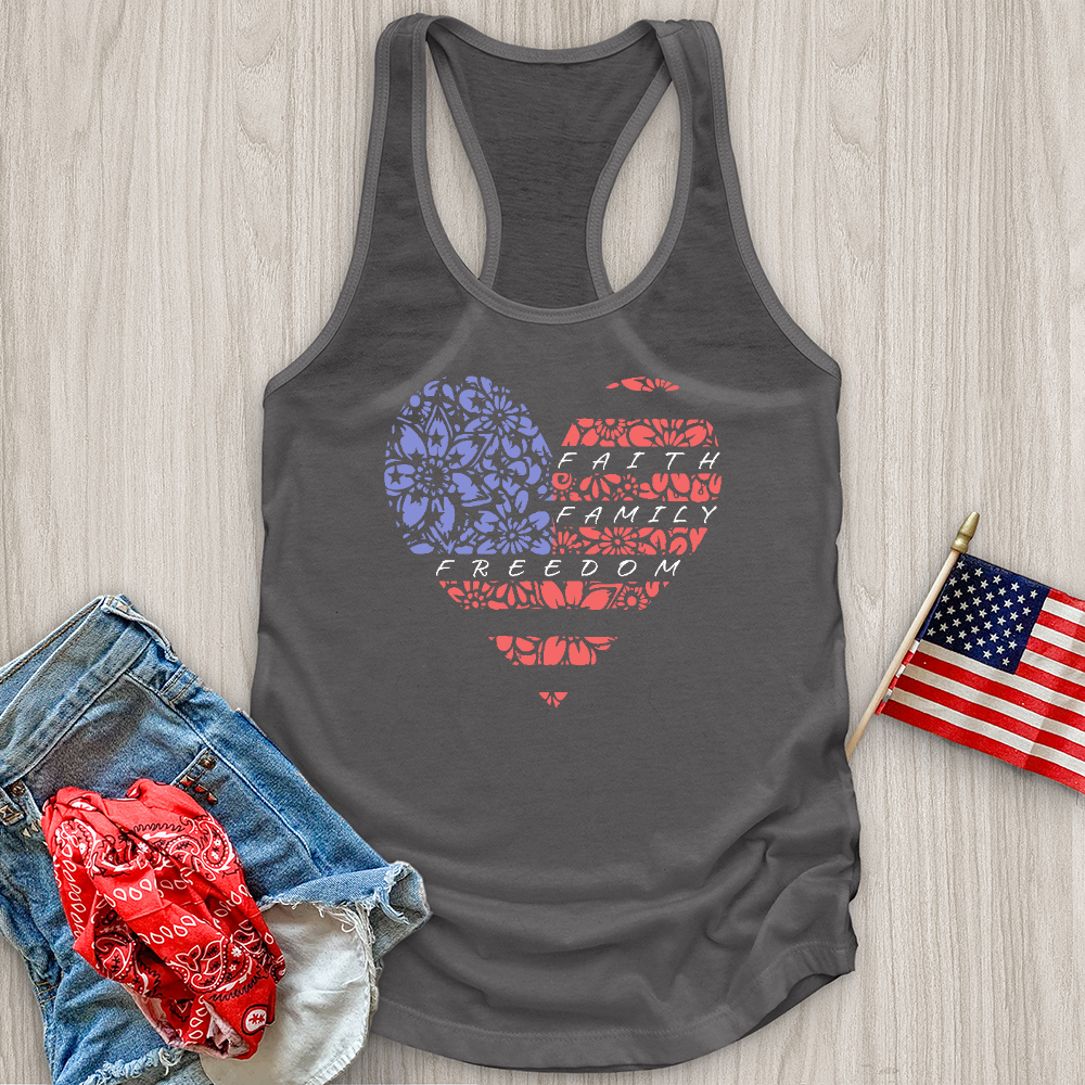 Faith Family Floral Heart Tank Top