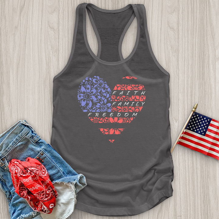 Faith Family Floral Heart Tank Top