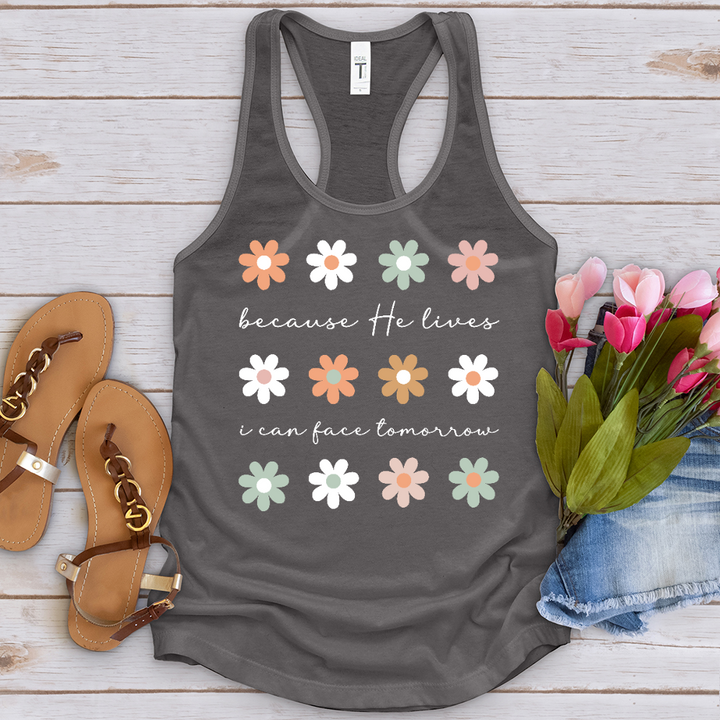 Because He Lives Boho Flowers Tank Top