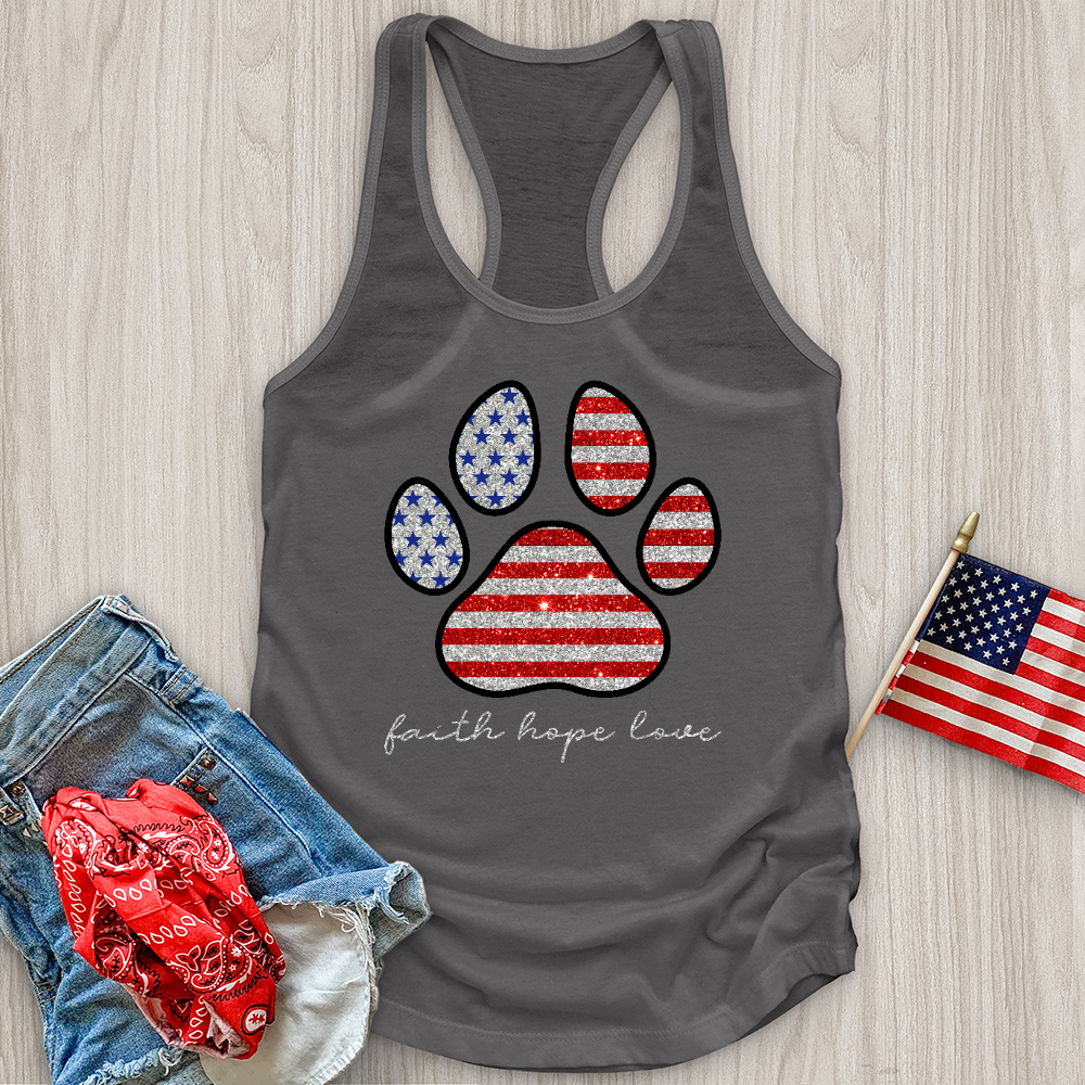 American Faith Paw Print Tank Top