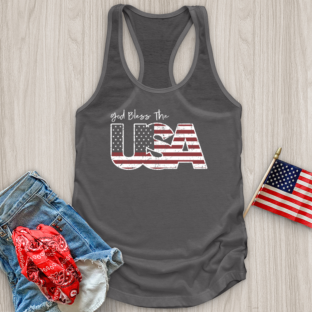 God Bless USA Faded Tank Top