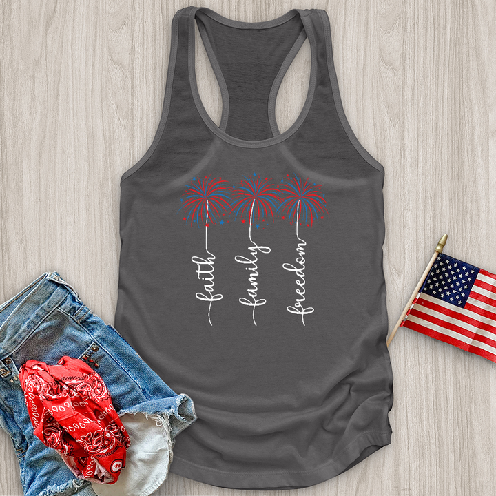 Faith Family Fireworks Art Tank Top